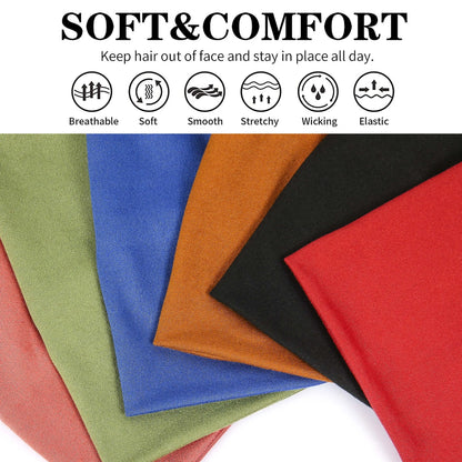 Wide Headbands For Women Non Slip Soft Elastic Hair Bands Yoga Running Sports Workout Gym Head Wraps Turbans Bandana