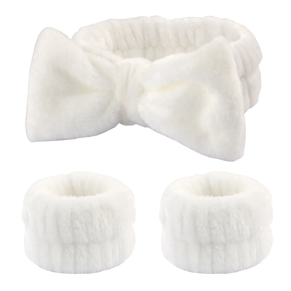 Wash Face Headbands For Women Coral Fleece Hair Bands Cuff Waterproof Bands Absorbent Wristbands Head Band Hair Accessories Set
