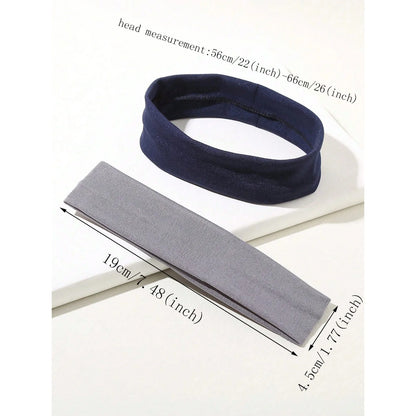 4PCS Set of Minimalist Preppy Headbands, Casual Hair Bands, Headscarf-Style Headbands & Sweat-Absorbent Bands, Solid-Color Casua