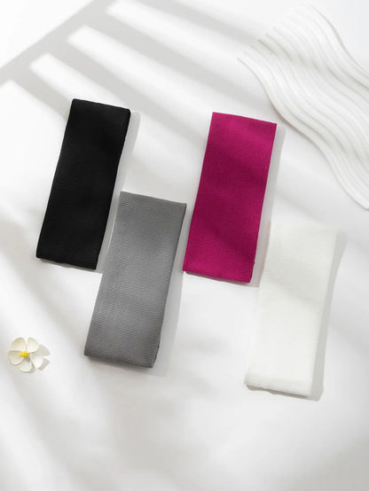 4Pcs Simple Fashion Women Solid Color Elastic HairBands Cute Wash Face Make-up Hair Band Vintage Sports Running Yoga Headbands
