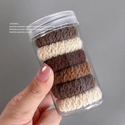 HairTies,High Elasticity Durable Hair Scrunchies - Seamless, Thick Knit Ponytail Holders in Assorted Colors