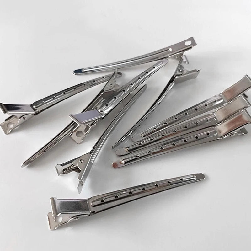 Hair Salon Hair Clips Metal Duckbill Crocodile Curling Hair Styling Clips Barber Shop Hair Positioning Clips Women Hair Clips