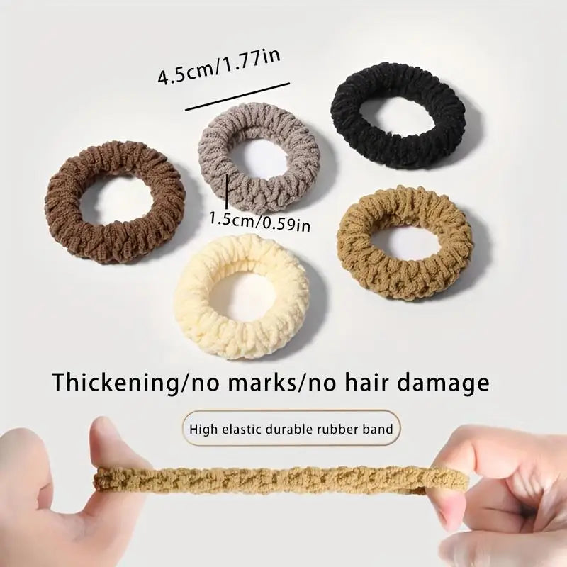 HairTies,High Elasticity Durable Hair Scrunchies - Seamless, Thick Knit Ponytail Holders in Assorted Colors