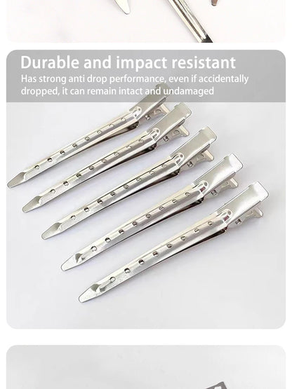 Hair Salon Hair Clips Metal Duckbill Crocodile Curling Hair Styling Clips Barber Shop Hair Positioning Clips Women Hair Clips