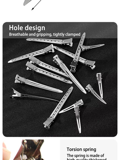 Hair Salon Hair Clips Metal Duckbill Crocodile Curling Hair Styling Clips Barber Shop Hair Positioning Clips Women Hair Clips