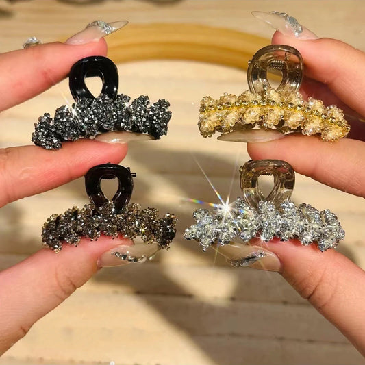 Glitter Shiny Small Grab Clip Women Girl Hair Side Clip Forehead Bang Princess Small Hair Claw Clamp Hair Clip Styling Headdress